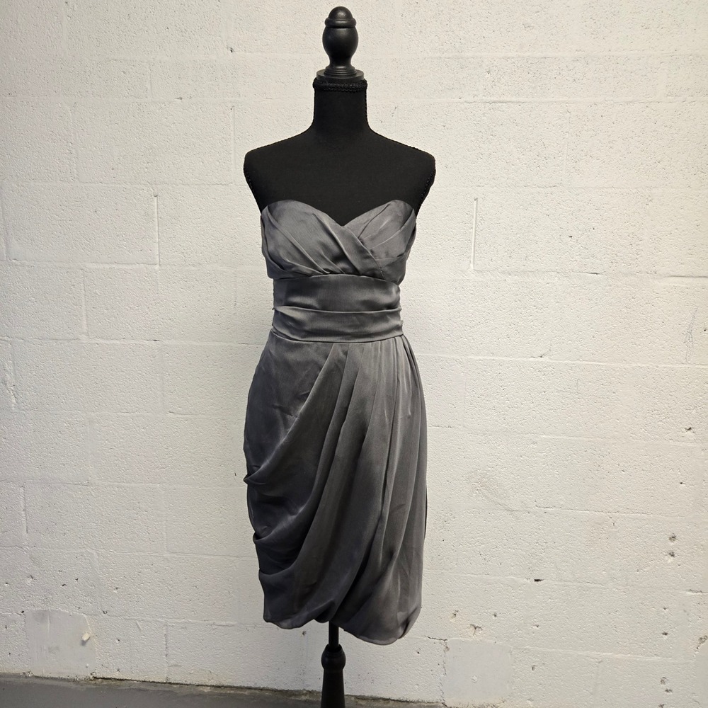 Jim Hjelm Occasions Gray Strapless Sweetheart Cocktail Dress Size 12 Style 5112